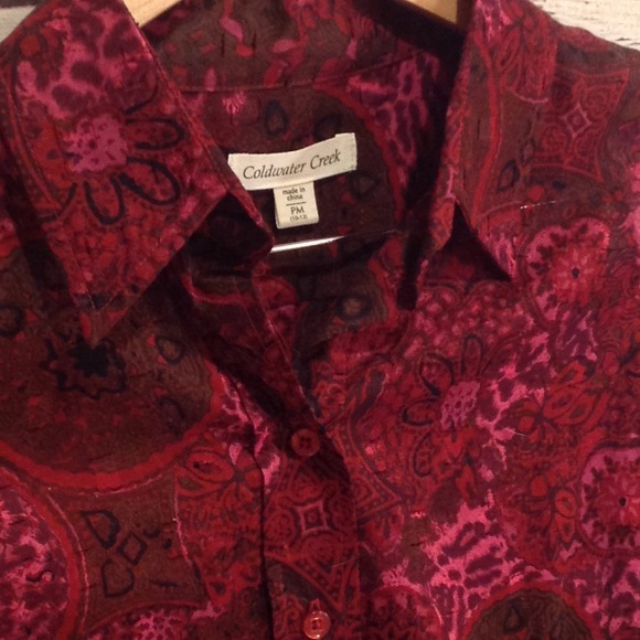 Coldwater Creek - gorgeous jewel tone button up blouse - Picture 3 of 9